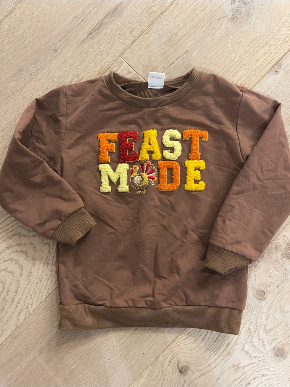 Feast Mode Thanksgiving Turkey Sweatshirt kids unisex 3-4 years